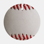 Baseball und Softball rote Naht Ornament Aus Glas (Rückseite)