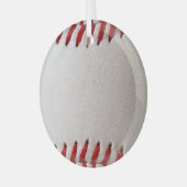 Baseball und Softball rote Naht Ornament Aus Glas (Vorderseite links)