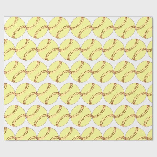 BASEBALL UND SOFTBALL (WRAP) GESCHENKPAPIER (Flach)
