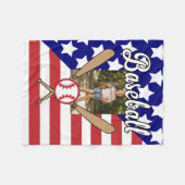 Baseball-US Flagge-Foto Fleecedecke (Vorderseite (Horizontal))