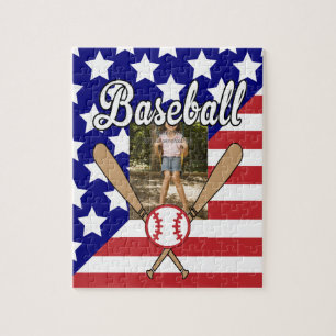Baseball-US Flagge-Foto Puzzle