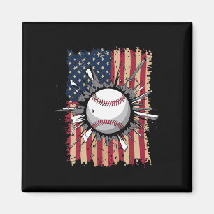 Baseball-US-Flagge Magnet