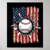 Baseball-US-Flagge Poster (Vorne)