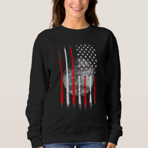 Baseball USA Flag American Flag Vintag Sweatshirt