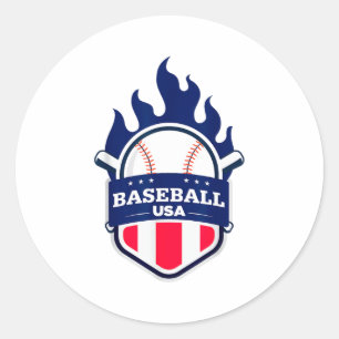 Baseball USA Unterstützen Sie das Team USA-Flagge Runder Aufkleber