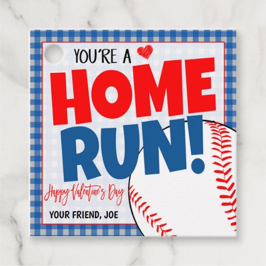 Baseball Valentine Geschenkanhänger (Vorderseite)