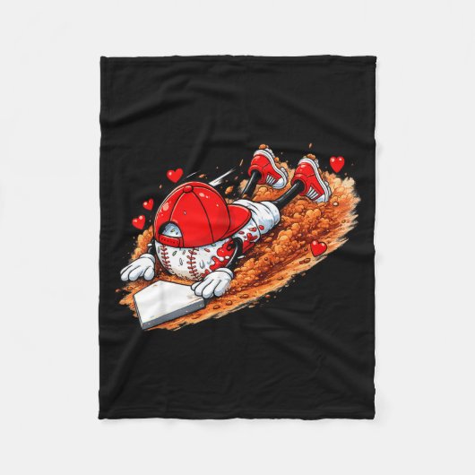 Baseball Valentinstag-Drip-Eiscreme-Team Fleecedecke (Vorderseite)