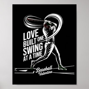 Baseball Valentinstag Liebe aufgebaut mit einem Sc Poster