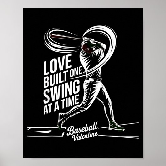 Baseball Valentinstag Liebe aufgebaut mit einem Sc Poster (Vorne)