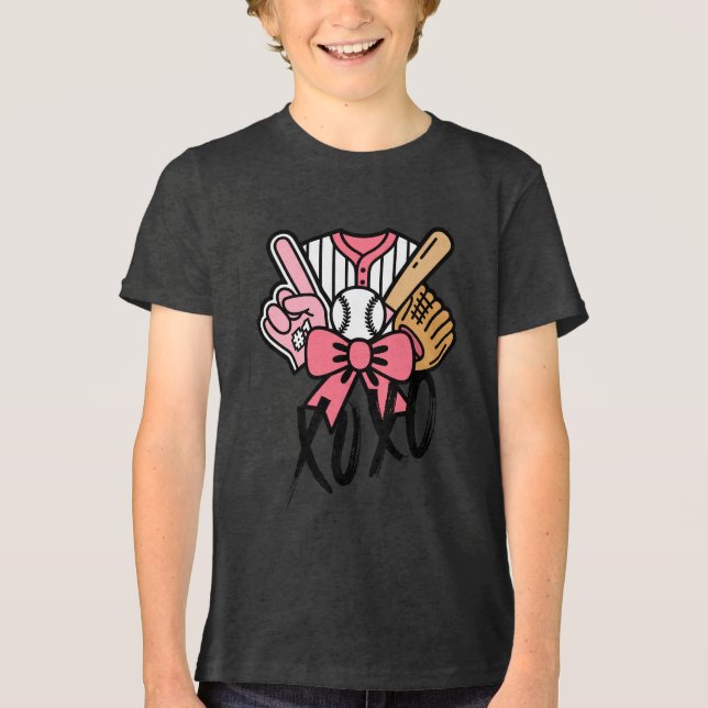 Baseball Valentinstag-Shirt  Tri-Blend Shirt (Vorderseite)