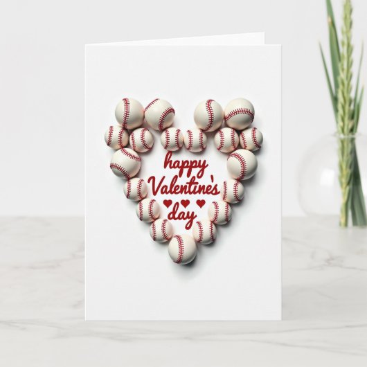 Baseball Valentinstagskarte Karte (Vorderseite)