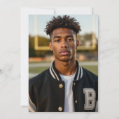 Baseball Varsity Jacket Graduation Party Einladung (Rückseite)