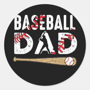 Baseball Vater Baseball Lover zum Vatertag Runder Aufkleber