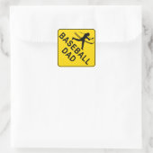 Baseball Vater Baseball Quadratischer Aufkleber (Tasche)