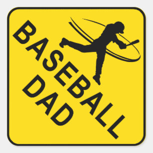 Baseball Vater Baseball Quadratischer Aufkleber