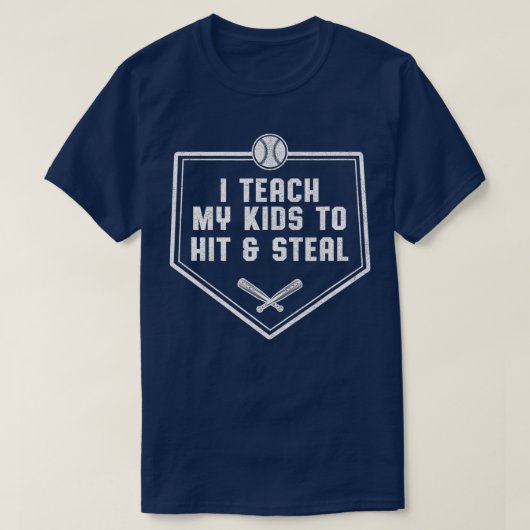 Baseball-Vater, den ich meinen Kindern beibringe, T-Shirt (Design vorne)