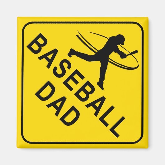 Baseball Vater Diamond Warnzeichen Magnet (Vorne)