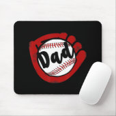 Baseball-Vater für Baseball-Softball-Mama Mousepad (Mit Mouse)