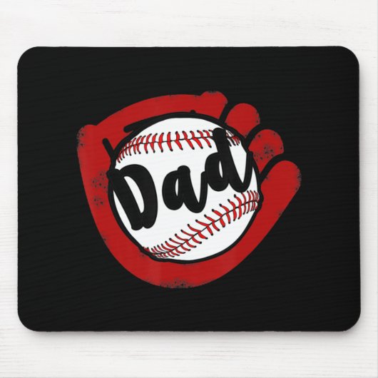 Baseball-Vater für Baseball-Softball-Mama Mousepad (Vorne)