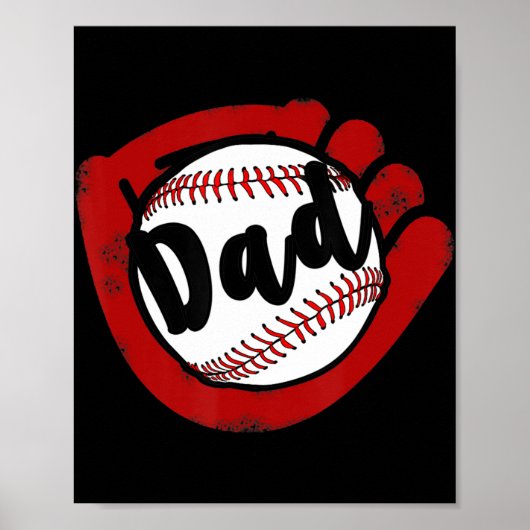Baseball-Vater für Baseball-Softball-Mama Poster (Vorne)
