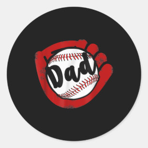 Baseball-Vater für Baseball-Softball-Mama Runder Aufkleber
