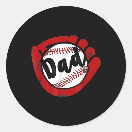 Baseball-Vater für Baseball-Softball-Mama Runder Aufkleber (Vorderseite)