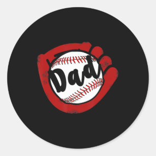 Baseball-Vater für Baseball-Softball-Mama Runder Aufkleber