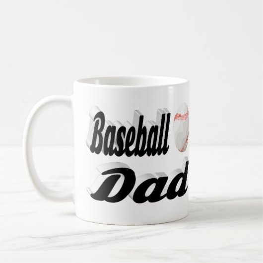 Baseball Vater Halbtext Kaffee Tasse (Links)