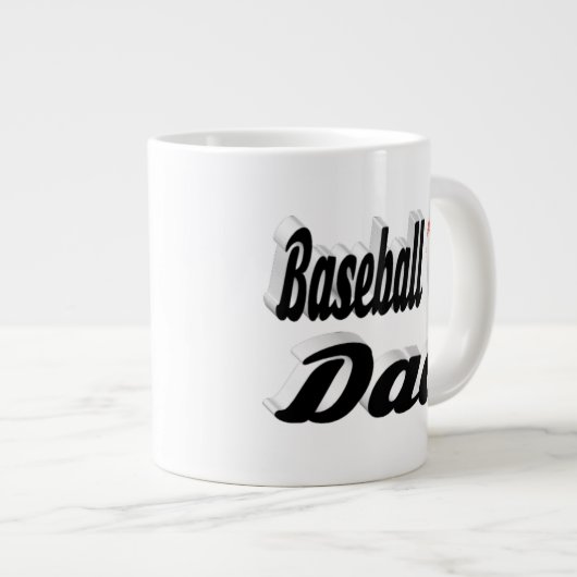 Baseball Vater Halbtext Riesenkaffee Tasse (Vorderseite Rechts)