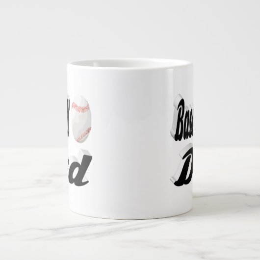 Baseball Vater Halbtext Riesenkaffee Tasse (Vorderseite)