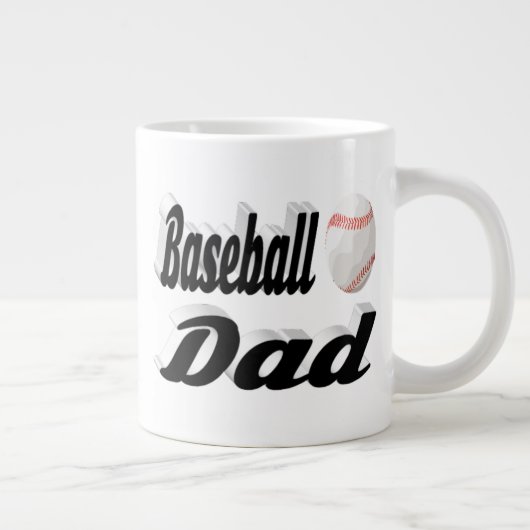 Baseball Vater Halbtext Riesenkaffee Tasse (Rechts)
