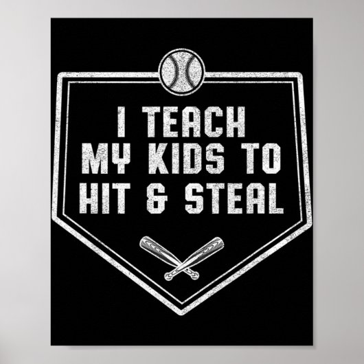 Baseball-Vater - Ich unterrichte meine Kinder, um  Poster (Vorne)
