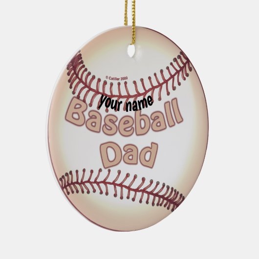 Baseball-Vater Keramik Ornament (Rechts)