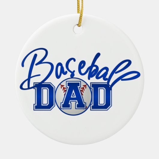 Baseball-Vater Keramikornament (Vorne)