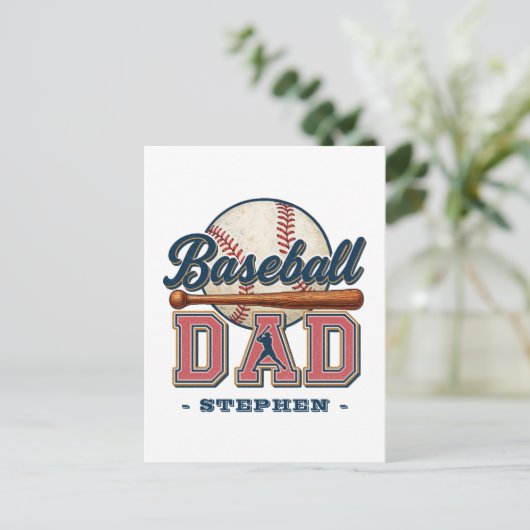 Baseball-Vater - klassisch Postkarte (Stehend Vorderseite)