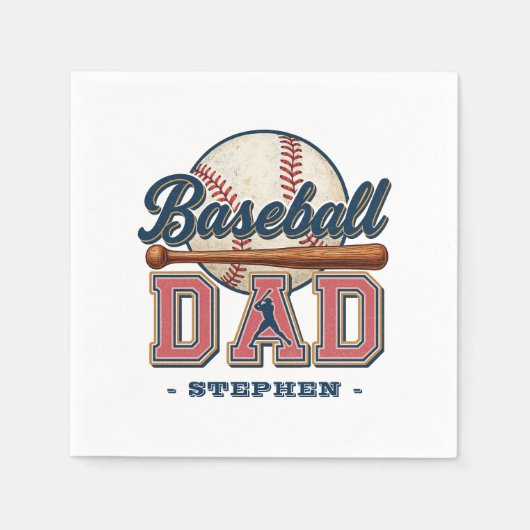 Baseball-Vater - klassisch Serviette (Vorderseite)