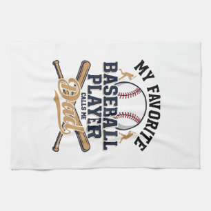 Baseball-Vater Lieblingsspieler Vintage-Shirt-Desi Geschirrtuch