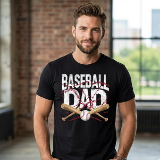 Baseball-Vater mit abgenutzten gekreuzten Schläger T-Shirt