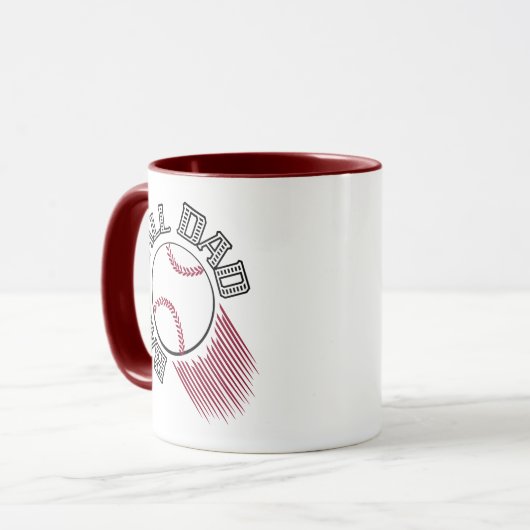 Baseball-Vater mit Schwarz und Rot Tasse (Vorderseite Links)