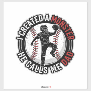 Baseball-Vater-Monster-Vintage-Catcher-Shirt-Desig Aufkleber