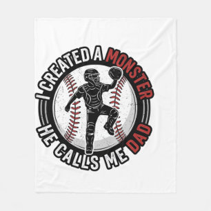 Baseball-Vater-Monster-Vintage-Catcher-Shirt-Desig Fleecedecke