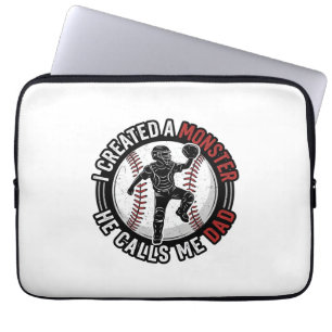Baseball-Vater-Monster-Vintage-Catcher-Shirt-Desig Laptopschutzhülle
