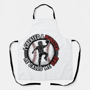 Baseball-Vater-Monster-Vintage-Catcher-Shirt-Desig Schürze