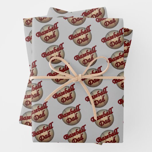 Baseball-Vater Niedlich Geschenkpapier Set (Beispiel)
