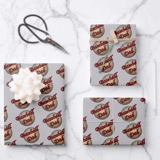 Baseball-Vater Niedlich Geschenkpapier Set (Vorderseite)