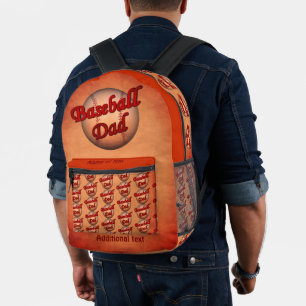 Baseball-Vater Niedlich Personalisiert Bedruckter Rucksack