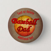 Baseball-Vater Niedlich Personalisiert Button (Vorderseite)