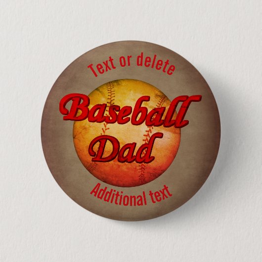 Baseball-Vater Niedlich Personalisiert Button (Vorderseite)
