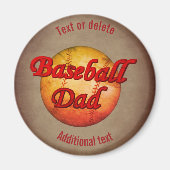 Baseball-Vater Niedlich Personalisiert Magnet (Vorne)