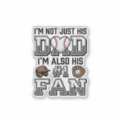 Baseball-Vater Nummer 1 Fan Vintage-Shirt-Design_1 Aufkleber (Vorderseite)